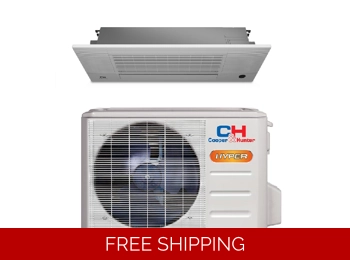 C&H 18K-Btu Slim Cassette 20.6 SEER2 Mini Split H-Heat Pump (-22°F) 12.5 EER/12.2 HSPF (R454B)